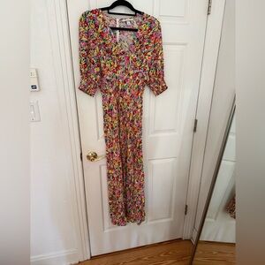 RIXO Vibrant Floral Long Sleeve Dress